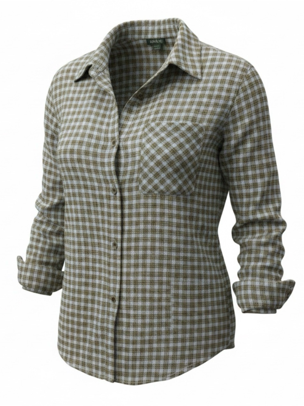 wild fable Olive and Cream Plaid Button-Down Shirt